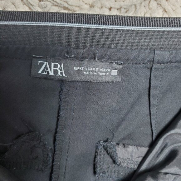 Zara Striped Waistband Cigarette Highwaisted Trouser Ankle Pants- Xs - Picture 11 of 16